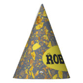 Gepersonaliseerde naam Modern goud Terrazzo patroo Feesthoedjes (Links)