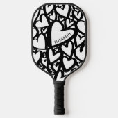 Gepersonaliseerde naam Modern hartpatroon Pickleball Paddle (Voorkant)