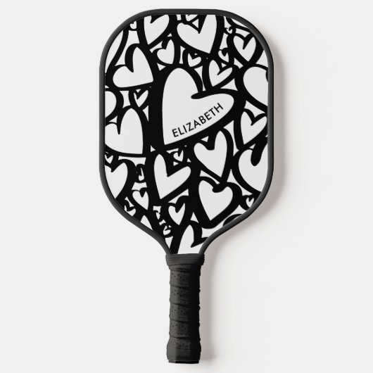Gepersonaliseerde naam Modern hartpatroon Pickleball Paddle (Achterkant)