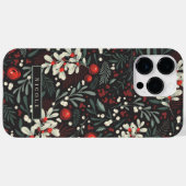 Gepersonaliseerde naam Modern Moody Floral Botanic Case-Mate iPhone Case (Achterkant (horizontaal))