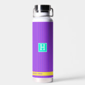 Gepersonaliseerde naam Modern Paarse Waterfles (Achterkant)