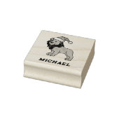 Gepersonaliseerde naam Moderne leeuw met Santa Hat Rubberstempel (Stempel)