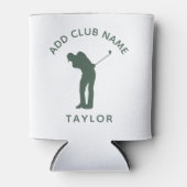 Gepersonaliseerde naam Moderne Sage Groene Golfclu Blikjeskoeler (Voorkant)