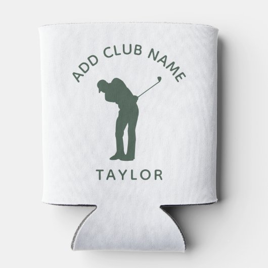 Gepersonaliseerde naam Moderne Sage Groene Golfclu Blikjeskoeler (Achterkant)
