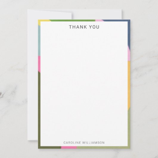 Gepersonaliseerde naam Moderne speelse border douc Bedankkaart (Voorkant)