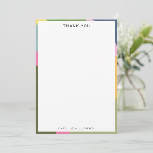 Gepersonaliseerde naam Moderne speelse border douc Bedankkaart (Staand voorkant)