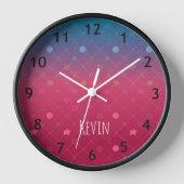 Gepersonaliseerde naam Moderne trendy wandklok (Voorkant)