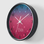Gepersonaliseerde naam Moderne trendy wandklok (Hoek)