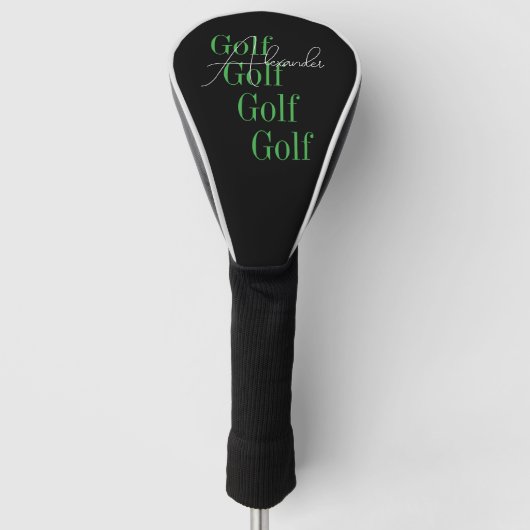 Gepersonaliseerde naam Moderne typografie Golfheadcover (Voorkant)