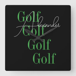 Gepersonaliseerde naam Moderne typografie Vierkante Klok