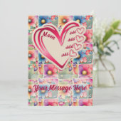 Gepersonaliseerde naam Moeder Kinder Bloemen Moede Feestdagenkaart (Staand voorkant)