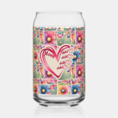 Gepersonaliseerde naam Moeder Kinder bloemen overa Blikvorm Glas (Voorkant)