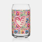 Gepersonaliseerde naam Moeder Kinder bloemen overa Blikvorm Glas (Achterkant)