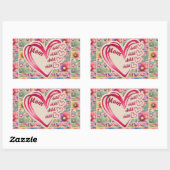 Gepersonaliseerde naam Moeder Kinder bloemen overa Rechthoekige Sticker (Vel)