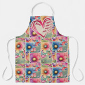 Gepersonaliseerde naam Moeder Kinder bloemen overa Schort (Voorkant)