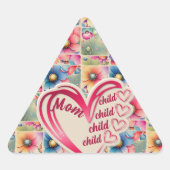 Gepersonaliseerde naam Moeder Kinder bloemen overa Sticker (Voorkant)