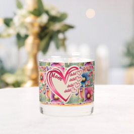 Gepersonaliseerde naam Moeder Kinder bloemen overa Whisky Glas