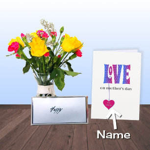 Gepersonaliseerde naam Moederdag LOVE kaart