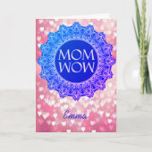 Gepersonaliseerde Naam MOM WOW Esthetisch Wenskaar Kaart (Voorkant)