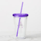 Gepersonaliseerde naam Monogram Acrylknol Tumbler Acryl Drinkbeker (Achterkant)