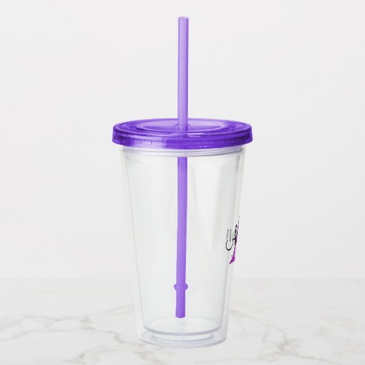 Gepersonaliseerde naam Monogram Acrylknol Tumbler Acryl Drinkbeker (Rechts)