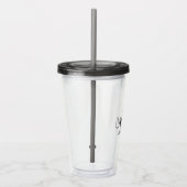 Gepersonaliseerde naam Monogram Black White Acryl Drinkbeker (Rechts)