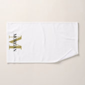 Gepersonaliseerde naam Monogram Black White Handdoek (Handdoek)