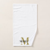 Gepersonaliseerde naam Monogram Black White Handdoek (Handdoek)