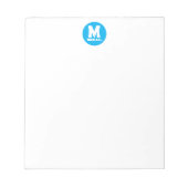 Gepersonaliseerde naam Monogram Blue Logo Notitieblok (Voorkant)
