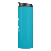 Gepersonaliseerde naam Monogram Blue Logo Thermosbeker (Geroteerd rechts)