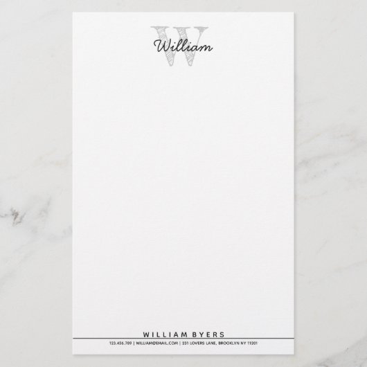 Gepersonaliseerde naam Monogram briefpapier (Voorkant)