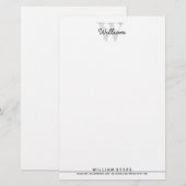 Gepersonaliseerde naam Monogram briefpapier (Voorkant / Achterkant)