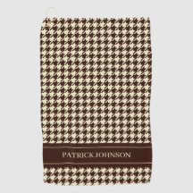 Gepersonaliseerde naam Monogram Brown Houndstooth