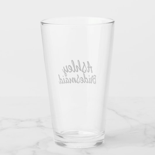 Gepersonaliseerde naam monogram bruiloft bruidsmei glas (Achterkant)