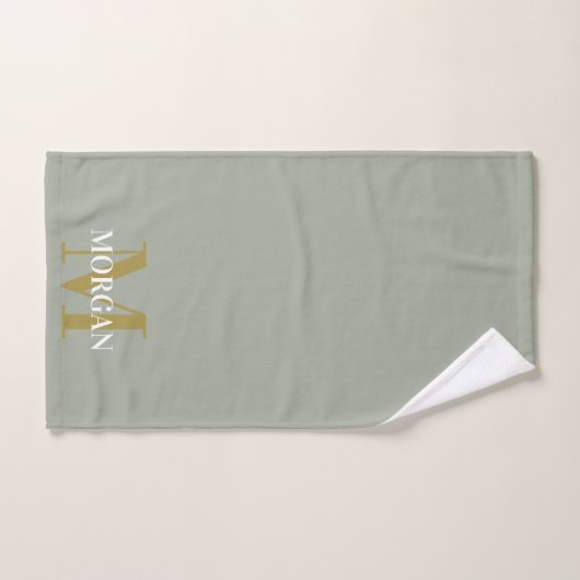 Gepersonaliseerde naam Monogram Desert Sage Handdoek (Handdoek)