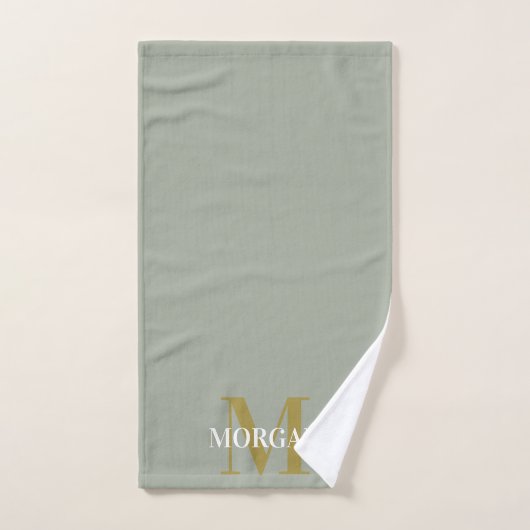 Gepersonaliseerde naam Monogram Desert Sage Handdoek (Handdoek)