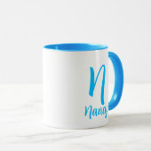 Gepersonaliseerde naam Monogram Elegante Blauwe Ty Mok (Voorkant rechts)