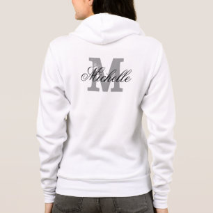 Gepersonaliseerde naam monogram fleece hoodie voor