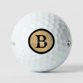 Gepersonaliseerde naam Monogram Gold Metallic Butt Golfballen (Voorkant)