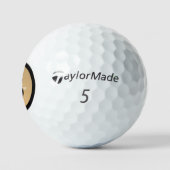 Gepersonaliseerde naam Monogram Gold Metallic Butt Golfballen (Logo)