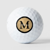 Gepersonaliseerde naam Monogram Gold Metallic Butt Golfballen (Voorkant)