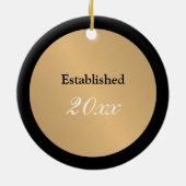 Gepersonaliseerde naam Monogram Gold Metallic Butt Keramisch Ornament (Achterkant)