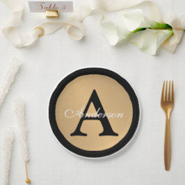 Gepersonaliseerde naam Monogram Gold Metallic Butt Papieren Bordje