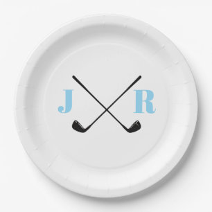 Gepersonaliseerde naam Monogram Golf Club Papieren Bordje