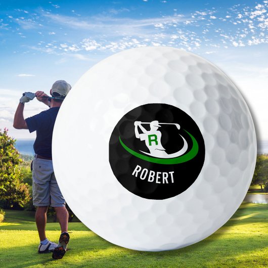 Gepersonaliseerde naam Monogram Golfer Mannen Golfballen