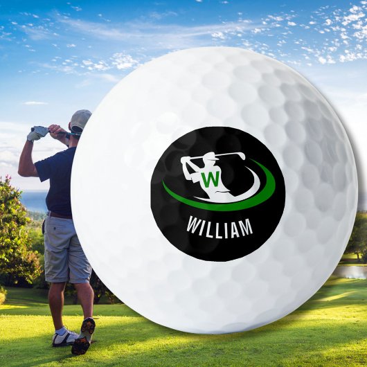 Gepersonaliseerde naam Monogram Golfer Mannen Golfballen