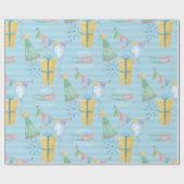 Gepersonaliseerde naam Monogram happy Birthday Pat Cadeaupapier (Vlak)