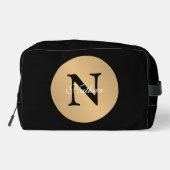 Gepersonaliseerde naam Monogram in Circle Button C Toilettasje (Achterkant)