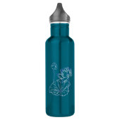 Gepersonaliseerde naam Monogram Lotus Blauwgroen G Waterfles (Links)