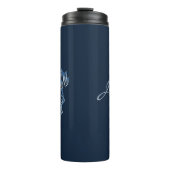 Gepersonaliseerde naam Monogram Lotus Painting Thermosbeker (Voorkant)